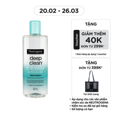 NEUTROGENA Nước Tẩy Trang Neutrogena Deep Clean Micellar Purifying Water Làm Sạch Da 400ml