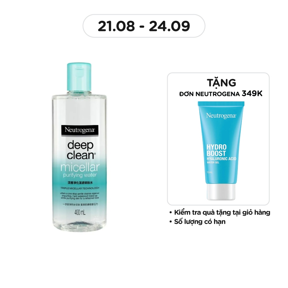 Nước Tẩy Trang Neutrogena Deep Clean Micellar Purifying Water Làm Sạch Da 400ml
