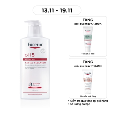 EUCERIN Sữa Rửa Mặt Eucerin Dành Cho Da Nhạy Cảm pH5 Facial Cleanser 400ml