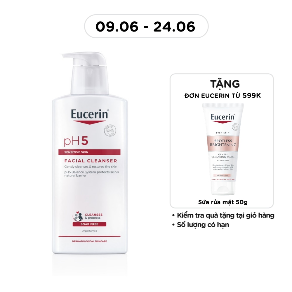 Sữa Rửa Mặt Eucerin Dành Cho Da Nhạy Cảm pH5 Facial Cleanser 400ml