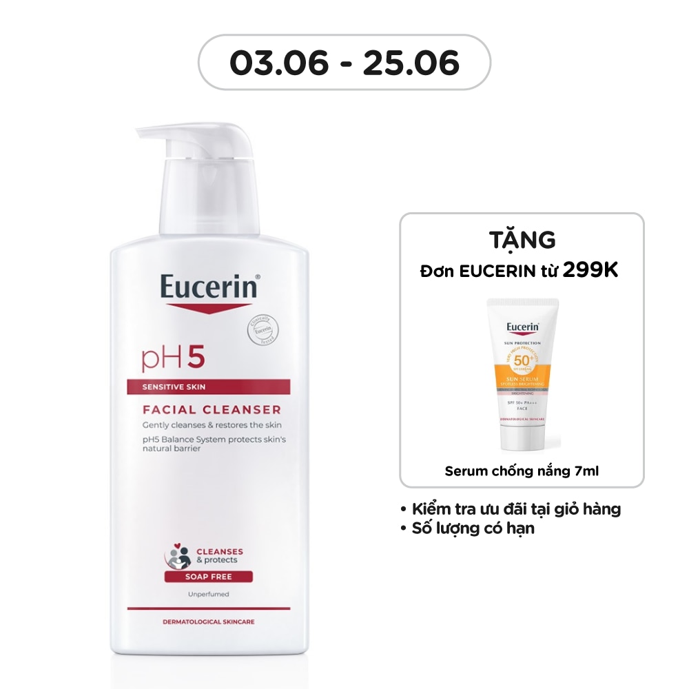 Sữa Rửa Mặt Eucerin Dành Cho Da Nhạy Cảm pH5 Facial Cleanser 400ml