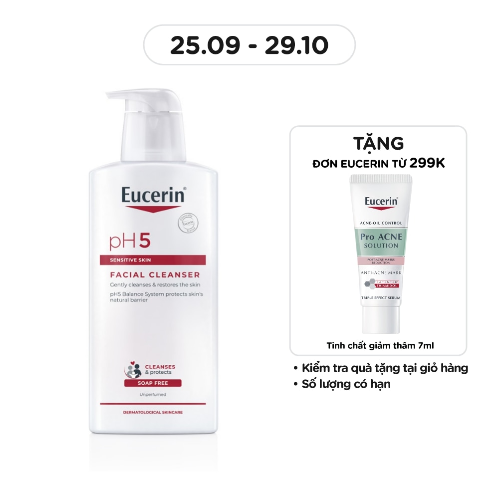 Sữa Rửa Mặt Eucerin Dành Cho Da Nhạy Cảm pH5 Facial Cleanser 400ml