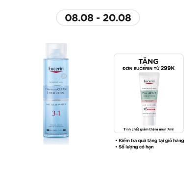 EUCERIN Nước Tẩy Trang Eucerin Dưỡng Ẩm Cho Da Nhạy Cảm 3 In 1 Dermatoclean Micellar Water 400ml