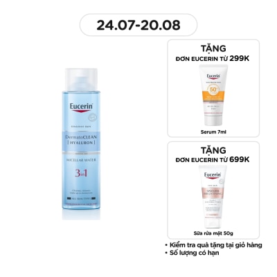 EUCERIN Nước Tẩy Trang Eucerin Dưỡng Ẩm Cho Da Nhạy Cảm 3 In 1 Dermatoclean Micellar Water 400ml