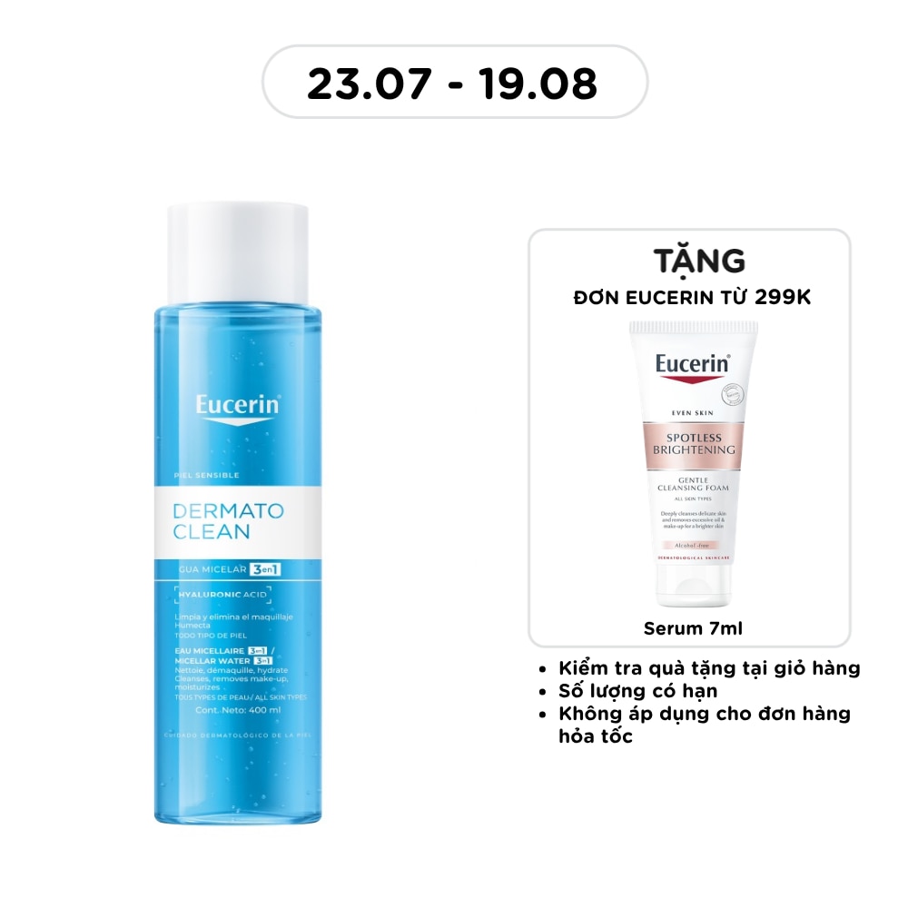 Nước Tẩy Trang Eucerin Dưỡng Ẩm Cho Da Nhạy Cảm 3 In 1 Dermatoclean Micellar Water 400ml image