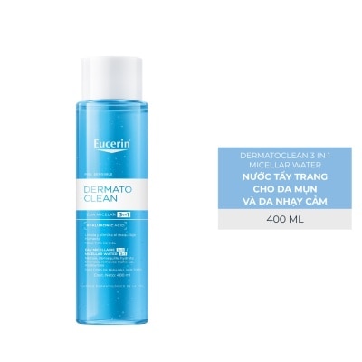 EUCERIN - Nước Tẩy Trang Eucerin Dưỡng Ẩm Cho Da Nhạy Cảm 3 In 1 Dermatoclean Micellar Water 400ml