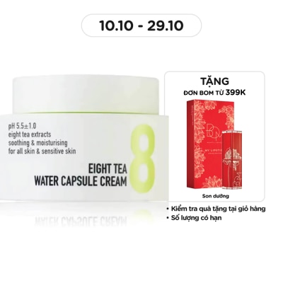 BOM Kem Dưỡng Bom Eight Tea Water Capsule Cream Cấp Nước Từ 8 Loại Trà 50g