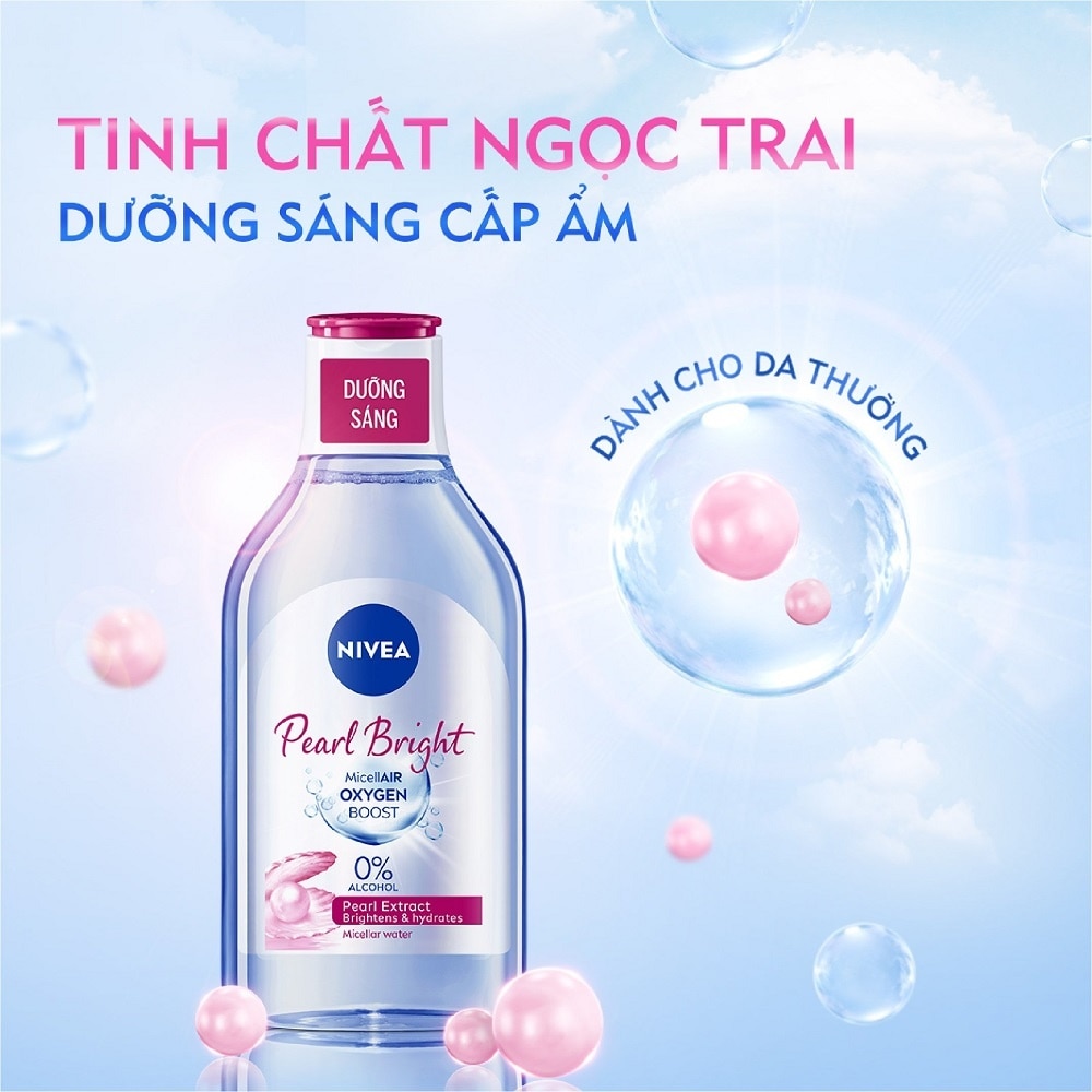 Nước Tẩy Trang Nivea Pearl White Tính Chất Ngọc Trai Sáng Da Dành Cho Da Thường Và Khô 400ml