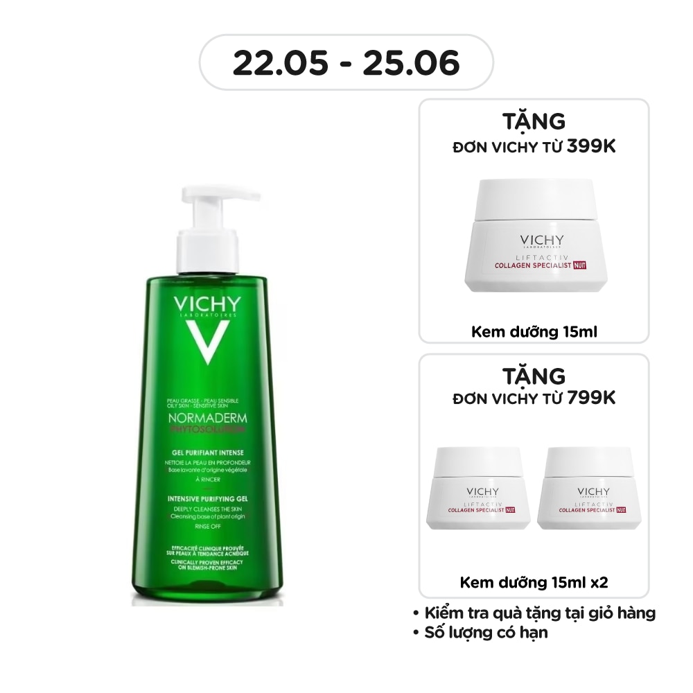 Gel Rửa Mặt Vichy Normaderm Phytosolution Làm Sạch Sâu Và Giảm Bã Nhờn 400ml