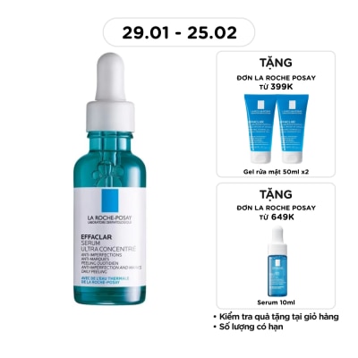 LA ROCHE POSAY Dưỡng Chất La Roche Posay Effaclar Serum 3 Tác Động Giảm Mụn, Thâm Sau Mụn Và Lỗ Chân Lông To 30ml
