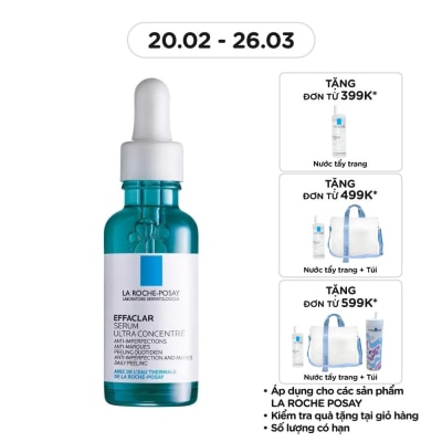 LA ROCHE POSAY Dưỡng Chất La Roche Posay Effaclar Serum 3 Tác Động Giảm Mụn, Thâm Sau Mụn Và Lỗ Chân Lông To 30ml