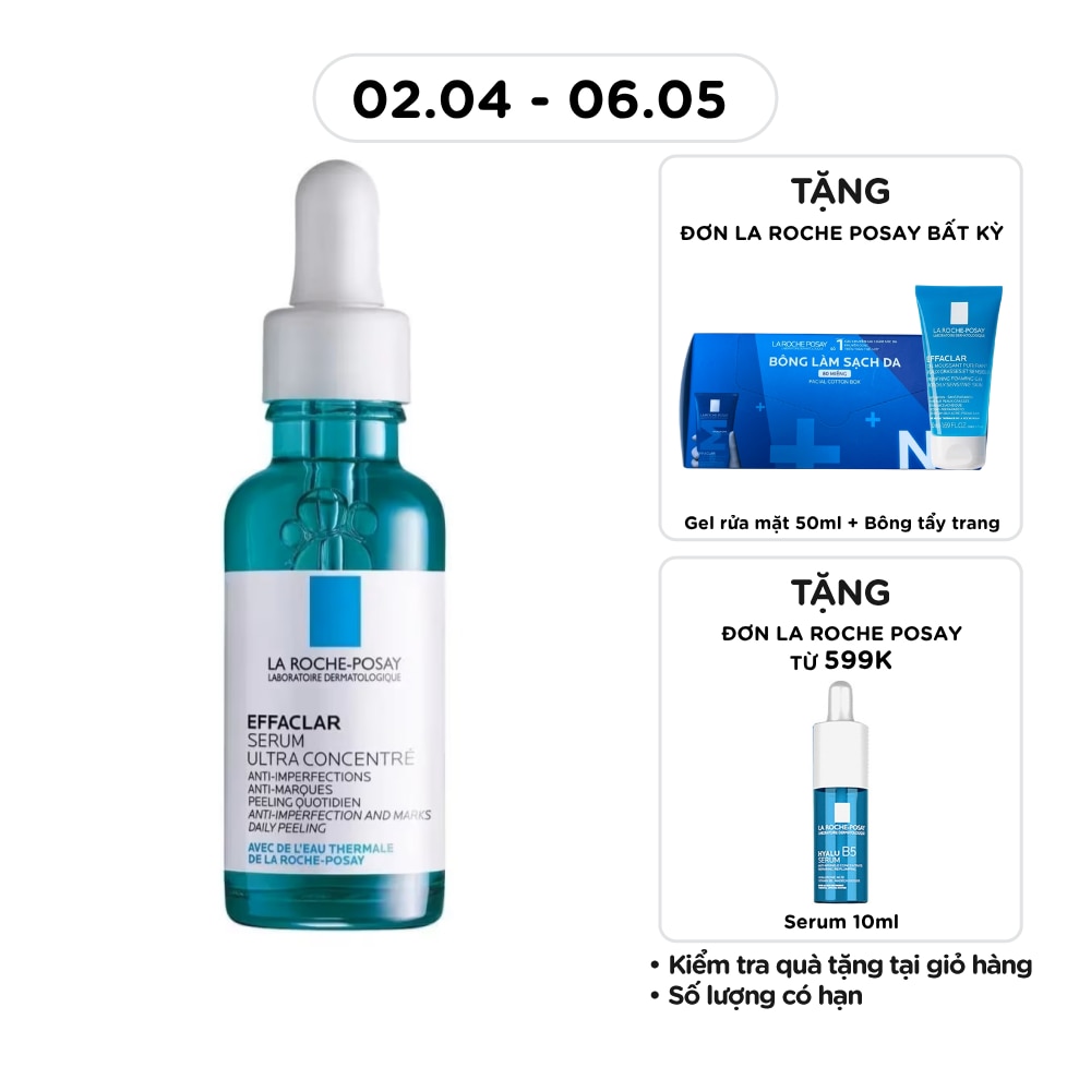 Dưỡng Chất La Roche Posay Effaclar Serum 3 Tác Động Giảm Mụn, Thâm Sau Mụn Và Lỗ Chân Lông To 30ml