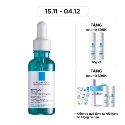 LA ROCHE POSAY Dưỡng Chất La Roche Posay Effaclar Serum 3 Tác Động Giảm Mụn, Thâm Sau Mụn Và Lỗ Chân Lông To 30ml