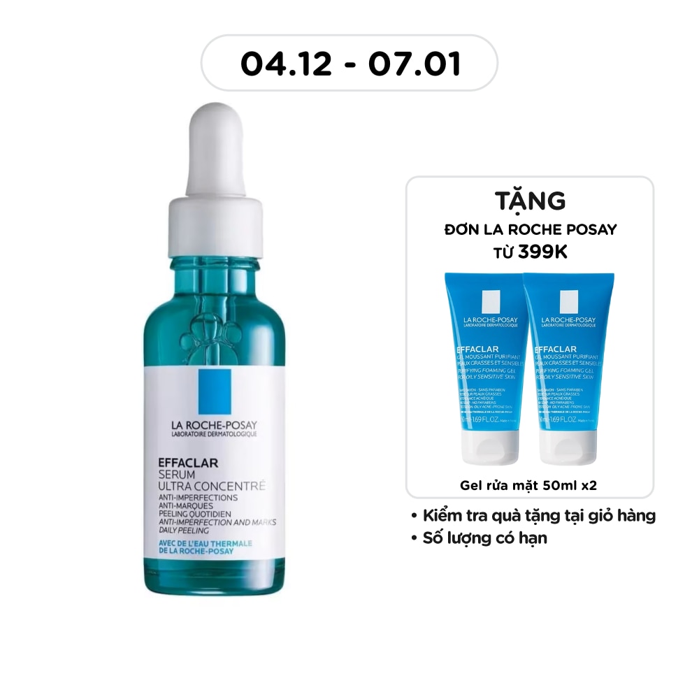 Dưỡng Chất La Roche Posay Effaclar Serum 3 Tác Động Giảm Mụn, Thâm Sau Mụn Và Lỗ Chân Lông To 30ml