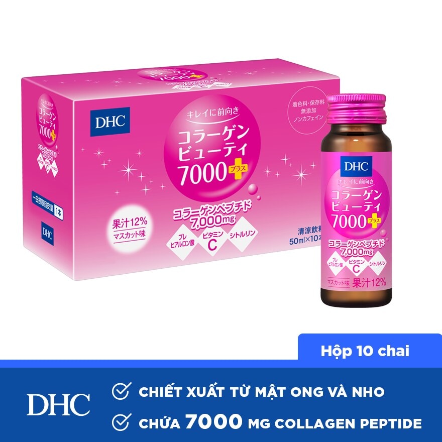 Thực Phẩm Bảo Vệ Sức Khỏe DHC Collagen Beauty Collagen Nước 7000 Plus Hộp 10 Chai x 50ml