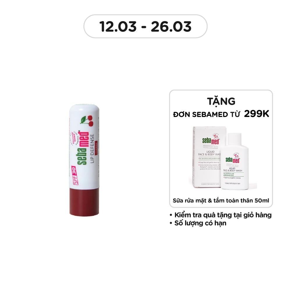 Son Dưỡng Sebamed Lip Defense Bảo Vệ Môi Hương Cherry SPF 30 4.8g