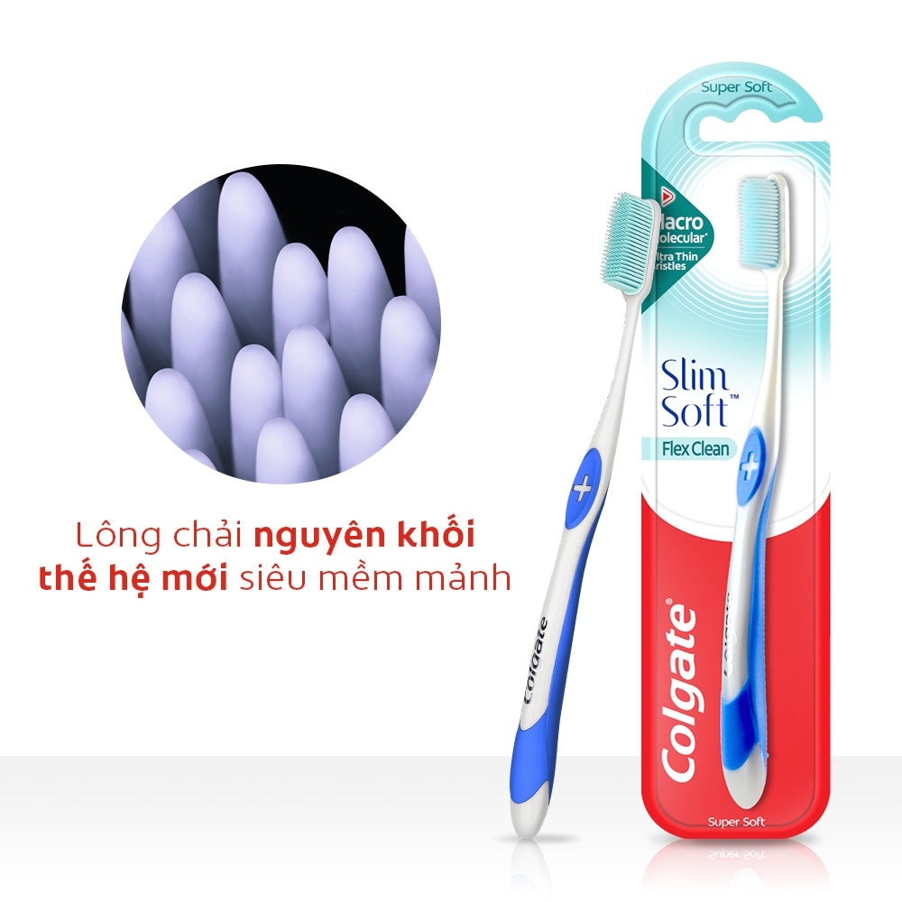 Bộ Bàn Chải Đánh Răng Colgate Flex Clean Slim Soft Twin Mềm Mại 2 Cây