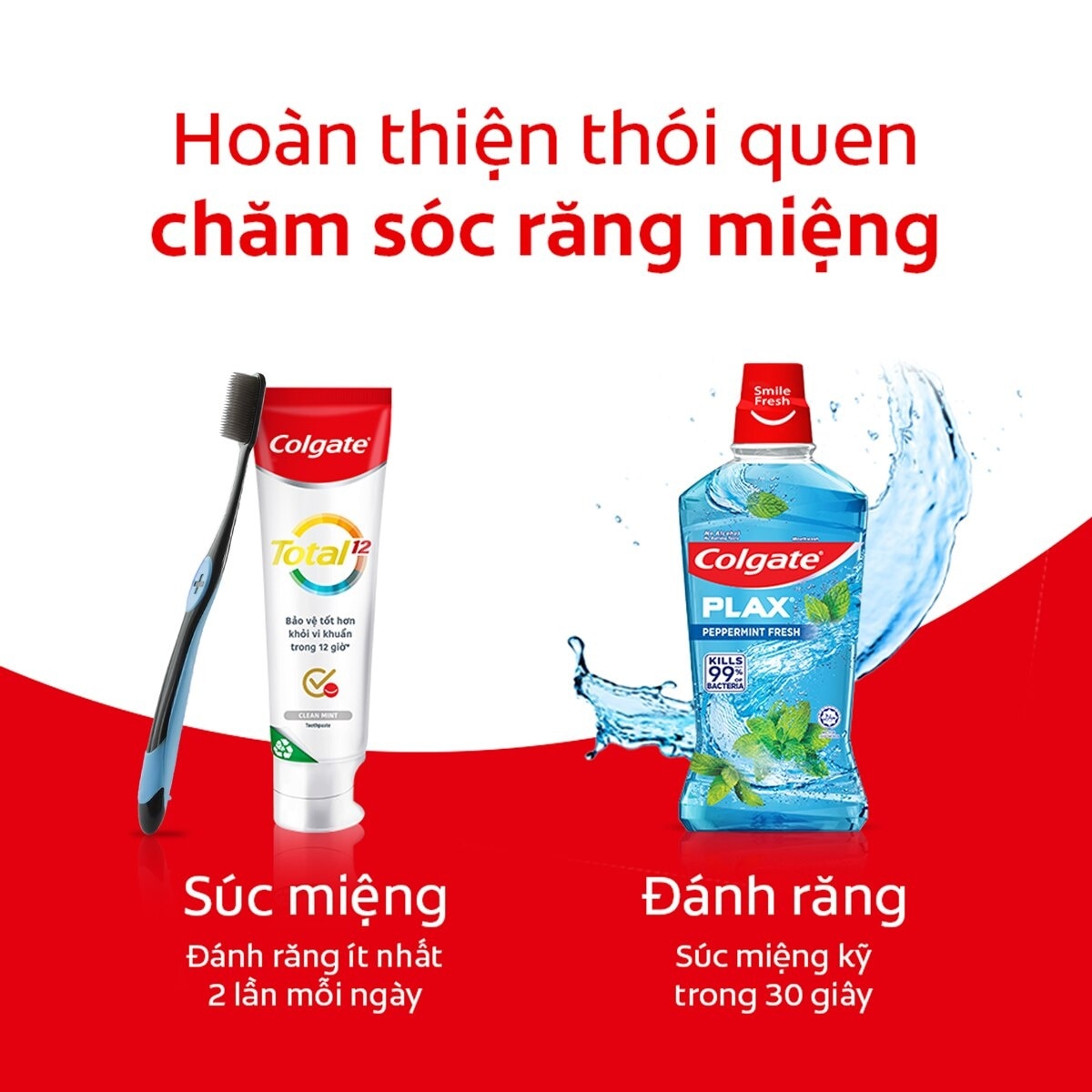 Bộ Bàn Chải Đánh Răng Colgate Flex Clean Charcoal Twin Slim Soft Mềm Mại 2 Cây