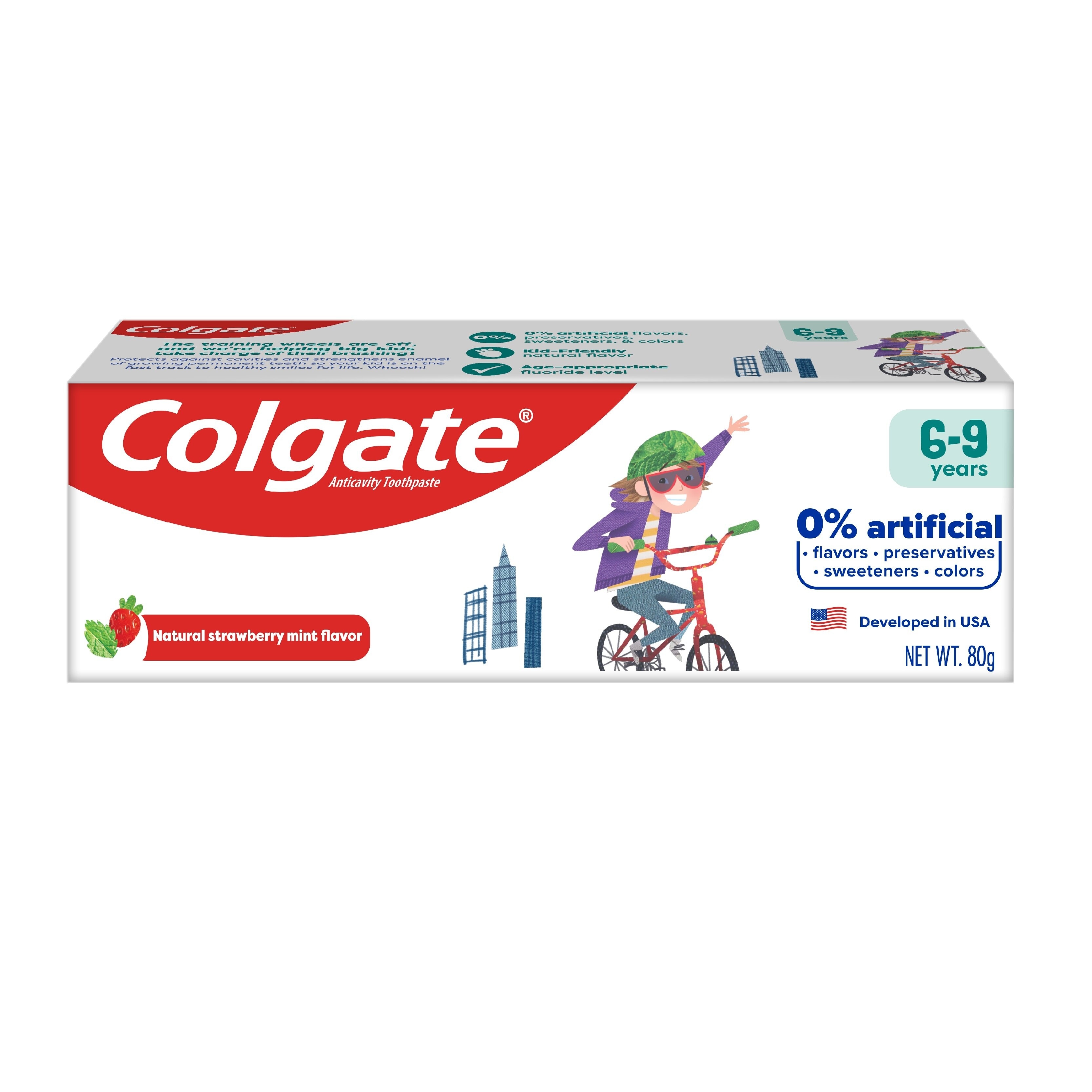 Toothpaste Kid 6-9 Years Old Natural Strawberry Mint Flavor 80g