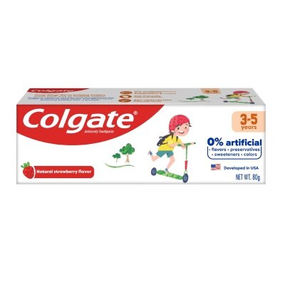 COLGATE, Toothpaste Kid 3-5 Years Old Natural Strawberry Flavor 80g ...