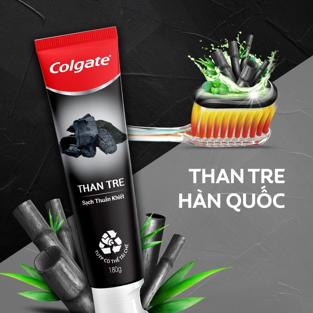 Kem Đánh Răng Colgate Bamboo Charcoal Pure Clean Than Tre Hoạt Tính Sạch Thuần Khiết 180g