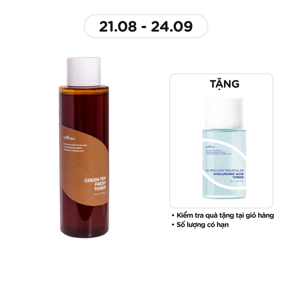 Nước Cân Bằng Isntree Green Tea Fresh Toner Nuôi Dưỡng Phục Hồi Da Chiết Xuất Trà Xanh 200ml