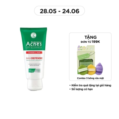 ACNES - Kem Rửa Mặt & Mặt Nạ Acnes Anti-Blackhead MaxDefense Ngăn Ngừa Mụn Đầu Đen 100g