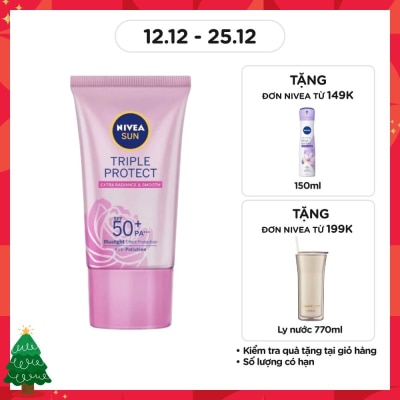 NIVEA Kem Chống Nắng Nivea Hokkaido Rose Extra Radiance And Smooth Dưỡng Sáng Mịn Da SPF50+ PA+++ 40ml