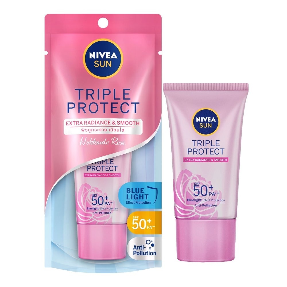 Triple Protect Extra Radiance And Smooth With Hokkaido Rose Sunscreen SPF50+ PA+++ 40ml