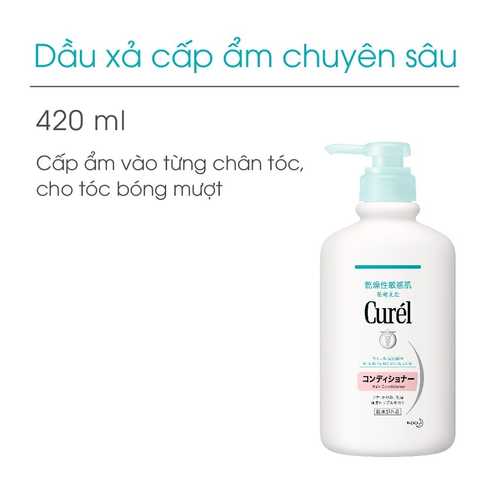 Dầu Xả Curél Intensive Moisture Care Conditioner Cấp Ẩm Chuyên Sâu Cho Da Đầu Khô Và Nhạy Cảm 420ml