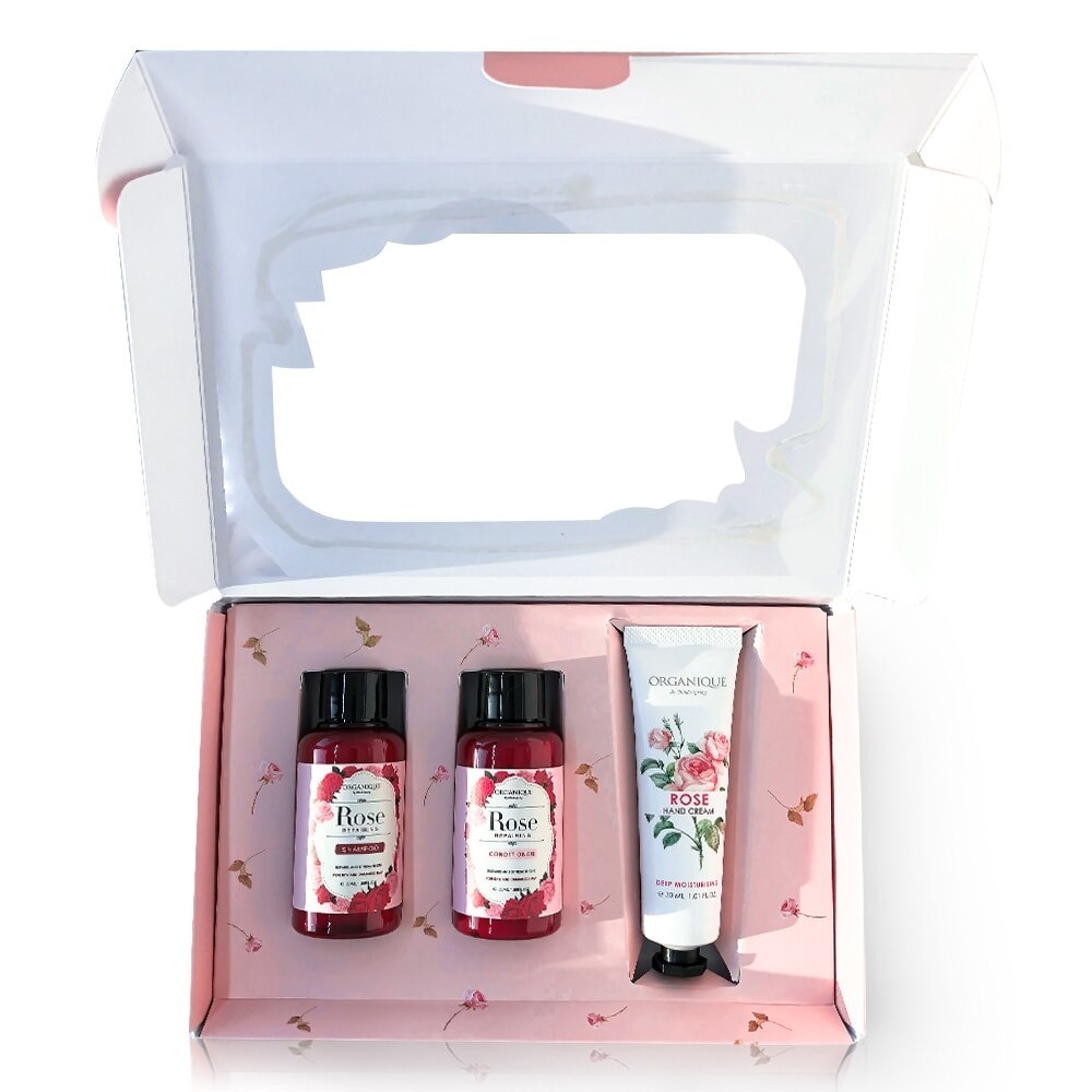 Bộ Quà Tặng Organique Rose Hương Hoa Hồng (Dầu Gội 50ml + Dầu Xả 50ml + Kem Dưỡng Tay 30ml)