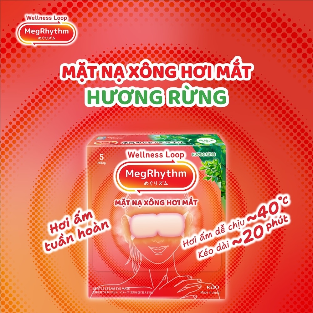 Mặt Nạ Xông Hơi Mắt MegRhythm Forest Hương Rừng 5 Miếng/Hộp