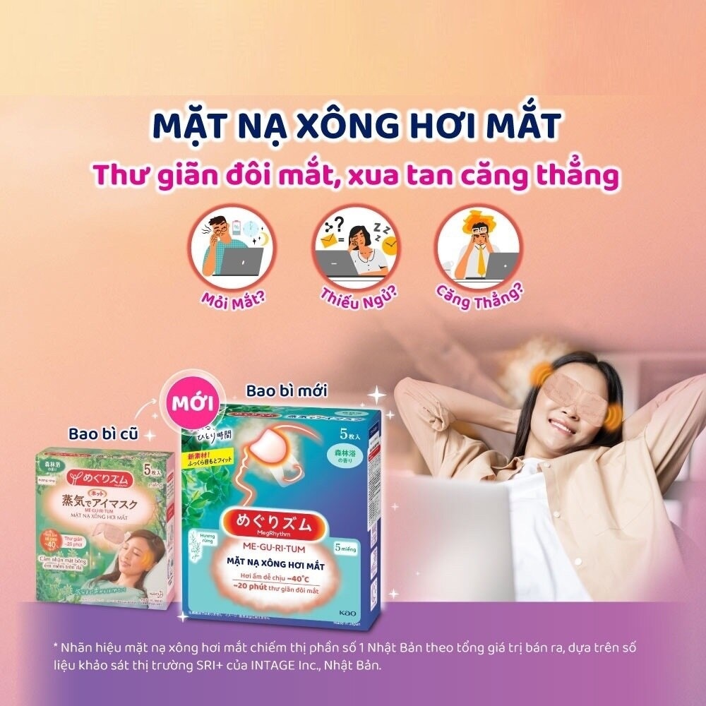 Mặt Nạ Xông Hơi Mắt MegRhythm Forest Hương Rừng 5 Miếng/Hộp