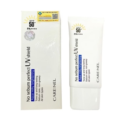 CARE:NEL Kem Chống Nắng Care:Nel No Sebum Perfect UV Shield Trắng Sáng Da SPF50+/PA++++ 50ml