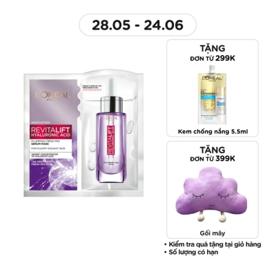 L'OREAL PARIS - Mặt Nạ L'Oreal Paris Revitalift Hyaluronic Plumping Fresh Mix Serum Mask Dưỡng Chất Căng Mướt Da 33g