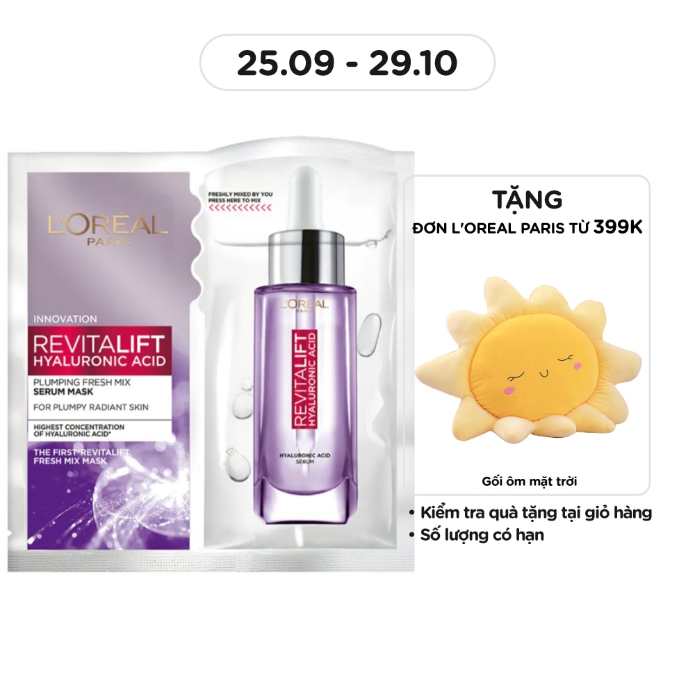 Mặt Nạ L'Oreal Paris Revitalift Hyaluronic Plumping Fresh Mix Serum Mask Dưỡng Chất Căng Mướt Da 33g