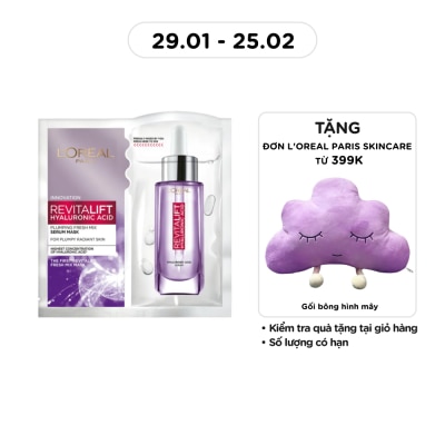 L'OREAL PARIS Mặt Nạ L'Oreal Paris Revitalift Hyaluronic Plumping Fresh Mix Serum Mask Dưỡng Chất Căng Mướt Da 33g