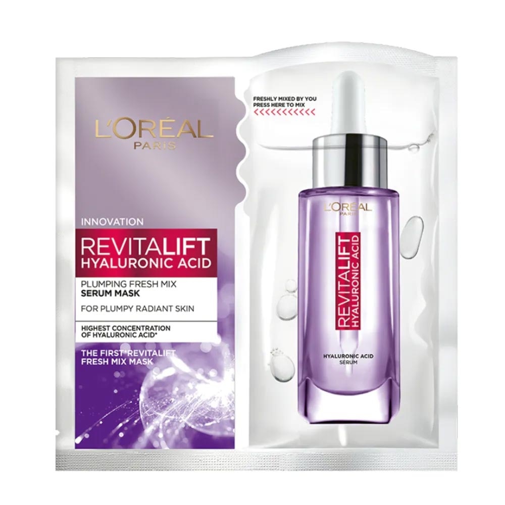 Mặt Nạ L'Oreal Paris Revitalift Hyaluronic Plumping Fresh Mix Serum Mask Dưỡng Chất Căng Mướt Da 33g