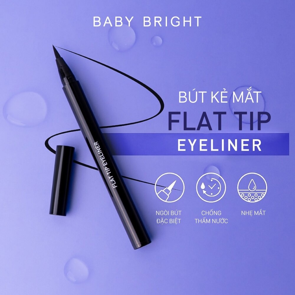 Bút Kẻ Mắt Baby Bright Flat Tip Eyeliner 0.7g .#Black