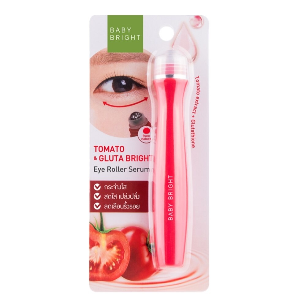 Cây Lăn Mắt Baby Bright Tomato & Gluta Bright Eye Roller Serum Làm Sáng Da Chiết Xuất Cà Chua 15ml