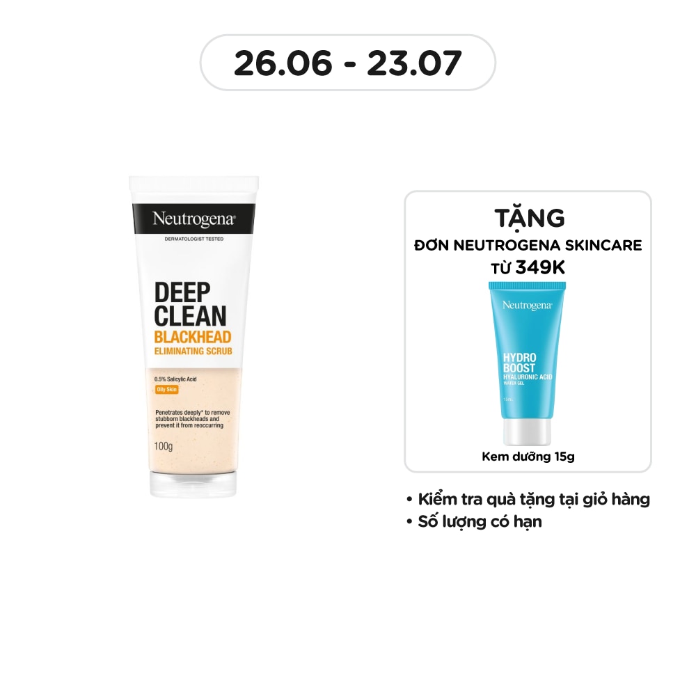 Sữa Rửa Mặt Neutrogena Blackhead Eliminating Daily Scrub Giảm Và Ngăn Ngừa Mụn Đầu Đen 100g