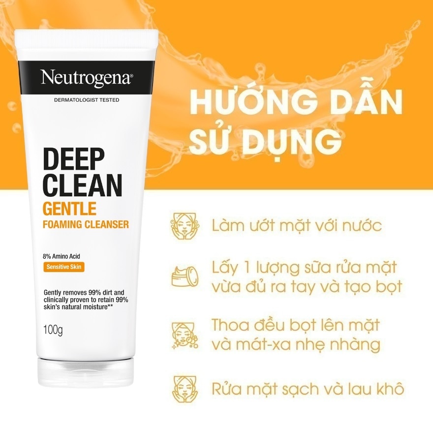 Sữa Rửa Mặt Neutrogena Deep Clean Làm Sạch Sâu Kiểm Soát Nhờn 100g