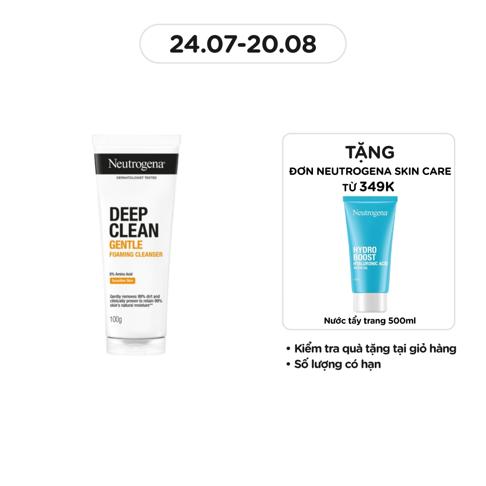 Sữa Rửa Mặt Neutrogena Deep Clean Làm Sạch Sâu Kiểm Soát Nhờn 100g