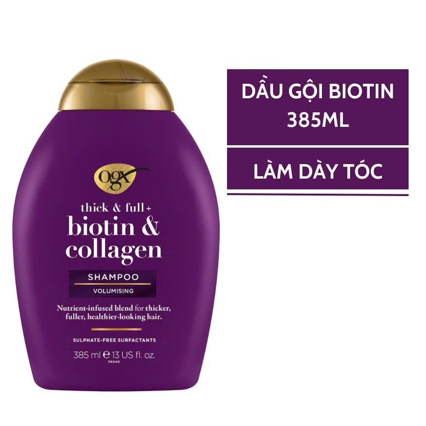 Dầu Gội OGX Thick & Full Bổ Sung Biotin Collagen Cho Tóc 385ml