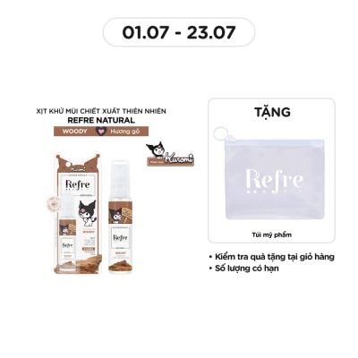 REFRE Xịt Khử Mùi Refre Natural Chiết Xuất Thiên Nhiên - Hương Gỗ Woody 30ml
