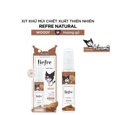 REFRE Xịt Khử Mùi Refre Natural Chiết Xuất Thiên Nhiên - Hương Gỗ Woody 30ml
