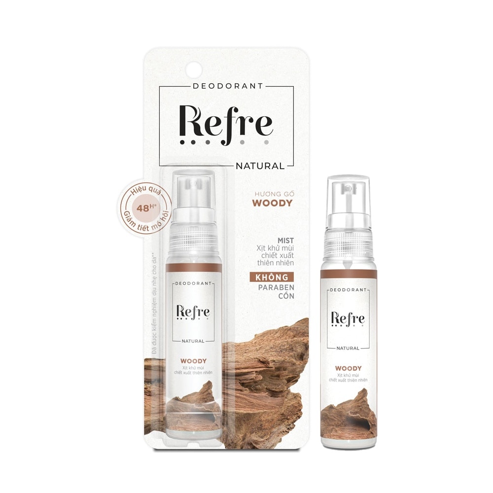 Xịt Khử Mùi Refre Natural Chiết Xuất Thiên Nhiên Hương Gỗ Woody 30ml image