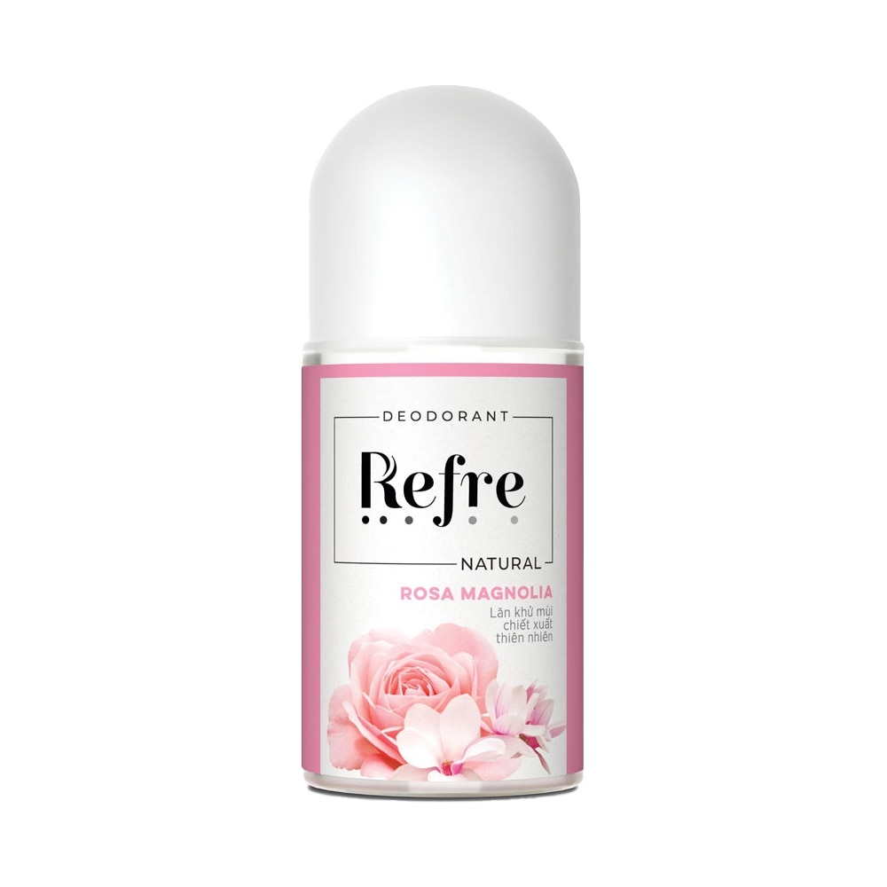 Lăn Khử Mùi Refre Natural Chiết Xuất Thiên Nhiên - Hồng Mộc Lan Rosa Magnolia 40ml