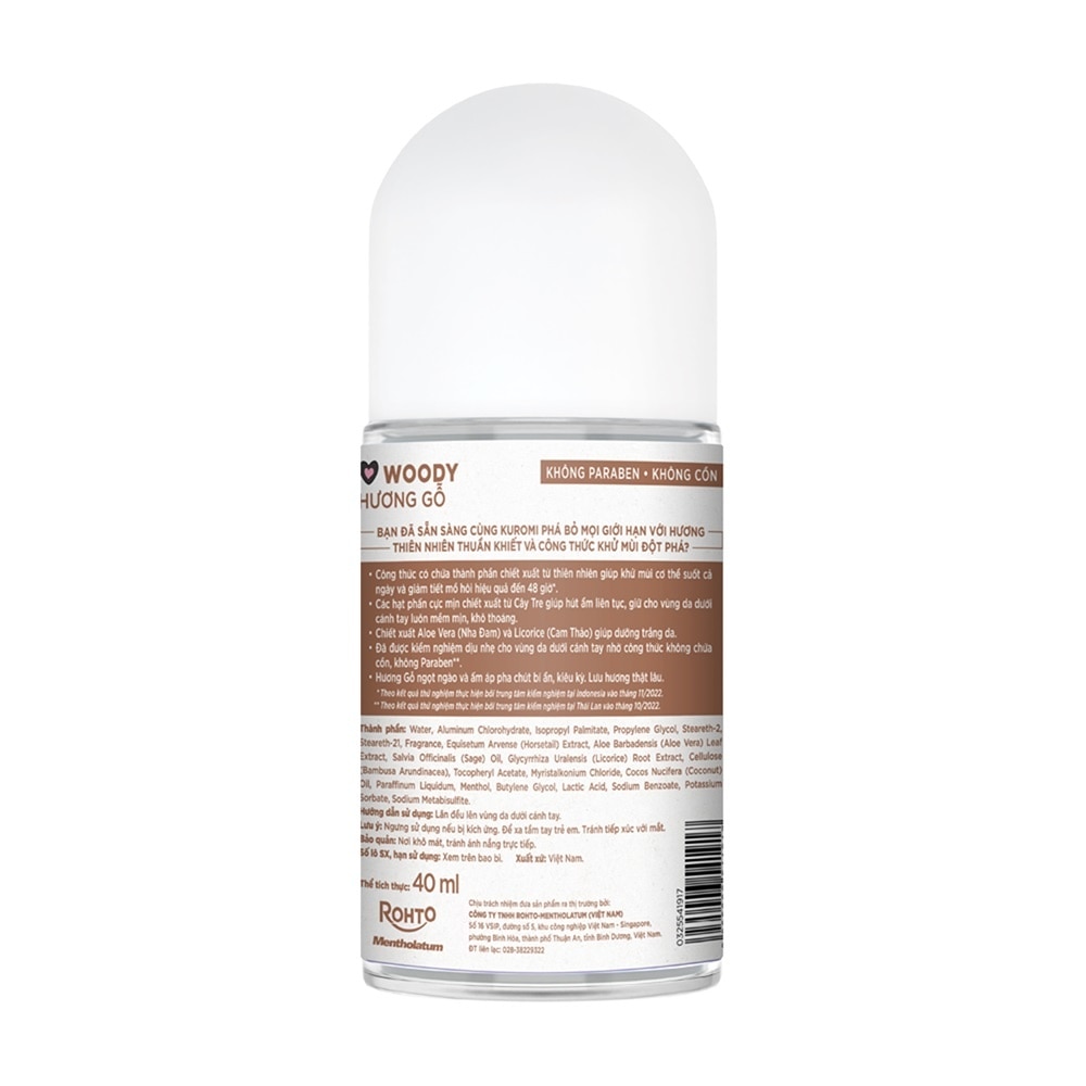 Lăn Khử Mùi Refre Natural Chiết Xuất Thiên Nhiên - Hương Gỗ Woody 40ml
