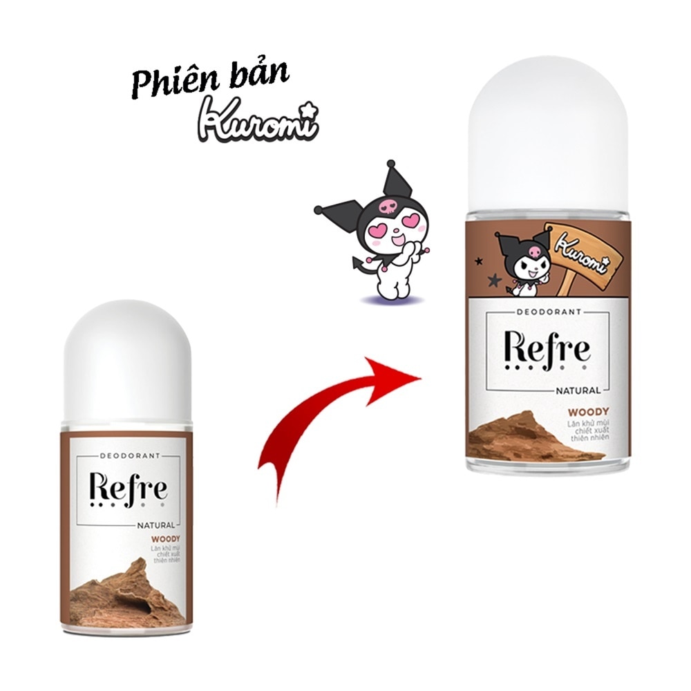 Lăn Khử Mùi Refre Natural Chiết Xuất Thiên Nhiên - Hương Gỗ Woody 40ml
